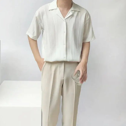 Casual Niche Short Sleeve Loose Fit Shirt Shirt