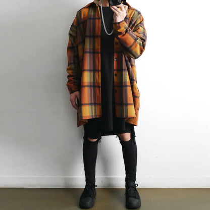 Winter Woolen Shirt, Korean Style Plaid Shirt